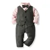 Clothing Sets 2024 Autumn Toddler Boys Clothes Baby Wedding Formal Party Costume Vest Shirt Pants 3 Pieces Infant Kids Outerwear Set