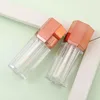 Storage Bottles 5ml Empty Hexagonal Clear Lip Glaze Tube Gloss With Rose Gold Cap 24pcs