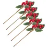 Dekoratif Çiçekler 5 PCS Yapay Berry Kesimler Noel Dekorasyonları Vaza için Ağaç Şubeleri Sahte Demir Kirazlar