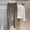 Pantaloni da uomo autunno inverno abito denso uomo casual slim drape classico business di moda lana pantaloni formali di lana marrone nero