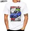 Herren-T-Shirts neue Sommermänner kurze Slve die große Welle von Subie Impreza Wrx Sti Print T-Shirt Lustiges Auto Design weißer Freizeitjunge T Top T240425