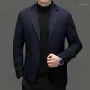 Herenpakken 2024- Zakelijke casual trend Italiaanse stijl Slim passende comfortabele mode Hosting Travel Wolde Blazer Pak