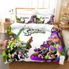 Zestawy nadruk 3D gra anime splatoon zestaw pościeli kołowy zestaw łóżka zbiór kołdry kołdra Król Król królowa rozmiar dla dorosłych