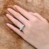 Cluster Rings Anziw 3-stone Real 3.6CT Moissanite Wedding For Women S925 Silver Engagement Promise Band Fine Accessories Jewelry
