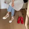 Sapatos casuais mulheres Mary Janes White Round Toe Fuckle Kawaii Lolita Leather Bombas