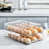 Großhandel Kühlschrank Ei Rolling Dispenser Ei Organizer Kühlschrank Küche Transparent Stapelbarer Lagerbehälter Ospace ZP118