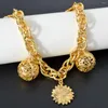 Charm Bracelets Dubai Gold Color Link Chain Bracelet Chic Chrysanthemum Ball For Women Wedding Gifts Daily Wear Wholesale