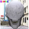 5mH (16.5ft) Crazy Halloween decoration giant inflatable skull head hanging skeleton model with internal blower for event stage advertising
