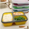 Borse di silice per il pranzo in gel rect con spoon fork studente bento box residuabile eco -friendly insiple flach boxs Fashion DH83Q ES