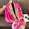 180x90 cm Bandannas Europe America Silk Scali Four Seasons Satin Beach Redel Fashion Fashion Long Shawls 240417