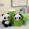 Decorazioni da giardino kawaii in bambù panda bambola peluche giocattolo giocattoli cuscini a peluche morbidi per ragazze chidren regali di compleanno chidren