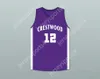 Anpassat namn Mens Youth/Kids Player 12 Crestwood High School Knights Purple Basketball Jersey Top Stitched S-6XL