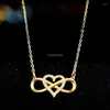 Pendant Necklaces Romantic Fashion Silver Gold Color Infinity Forever Love Necklace Lucky Heart For Women Gift Jewelry