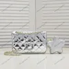 Designer väskor crossbody väska lyxig axelväska handväska läder läder lammskinn guld eller silver kedja axel svartrosa och vit silver crossbody väska