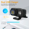 Imprimantes QC3.0 Motorcycle Double chargeur USB Thermomètre à chargement rapide Thermomètre Affichage numérique 36W Charger de téléphone mobile Socket