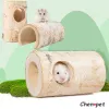 Tunnlar naturliga brich trä hamster tunnel små husdjur tugande leksaker för chinchillas marsvinrör skydd hus hamster tillbehör