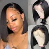 Os raide bob perruque en dentelle avant perruques de cheveux humains pour femmes Bob Bob Hd Lace Frontal Wig Glueless Wig Hair Human 180% 240417