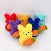 Gefüllte Plüschtiere 12 cm Kaii Peeps Kaninchen Plüschspielzeug Karottenbasen Puppen Ostern dekorative Plüschplatten Spielzeug gefüllte Tiere Kinder Geschenke Ostern Dekor