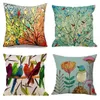 Pillow Case Branch Bird Flower Leinenkoffer Sofa Kissenbezirk Home Dekoration kann für Sie angepasst werden. 40x40 50x50 60x60 45x45 T240422