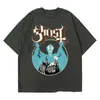 Herr t-shirts nya Ghost Band T-shirt kvinnor överdimensionerade mode coola london sångare fans esse sommar kort ärm tryck rock vanlig svart teesl2425