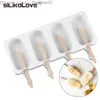 Ice Cream Tools Silikolove Silicone Ice Cream Mold 2-formaat Lollipop bevroren milieuvriendelijke Q240425