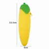 100pcs Zipper Eggplant Peas Bean Pod Corn Shaped Pencil Case Large Capacity Creative Silicone Pen Bag Student