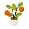 Fleurs décoratives 1pc Petite fête de mariage Crochet Flower Desktop Decor Plants en pot Créatif Créatif Arbre artificiel maison salon