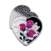 Pendants Commemorative Coin Valentine's Day Rose Flower Collection Art Heart Shaped Silver Gold Alloy Souvenir Crafts Gifts
