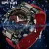 ساعة معصم Sanda Top Luxury Sports Watches Mens 5BAR مقاوم للماء 2 الوقت LED DIGATION DITAL DISH