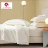 LivEsthete Nature White 100% Silk Bedding Set Silky Healthy Double Duvet Cover Flat Sheet Pillowcase Queen King Bed Linen Sets 240425