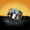 Band Rings For Women 925 Sterling Silver White CZ Handmade Enamel Lovely Cat Unique Trendy Ring Party Fashion Jewelry H240425