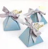 2050100pcs Blue Triangle Candy Box per feste di nozze Gifts Regali di carta Decorazione per la doccia per bambini Wrap5883687