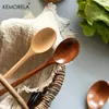 4PCS Wooden Spoon Kitchen Korean Style Natural Wood Soup Tableware Cooking Honey Coffee Mixing 240422