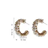 Dingle ljuskrona Ny mode c-formad skal pärlblommaörhängen för kvinnor trendiga elegant söt ihålig mousserande skalblommor brud smycken