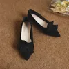 Casual Shoes Pointed-Toe Suede Wrinkle Women Slip-On Shallow Low-heels Pump Fashion Sheos Woman Spring And Fall Flatti