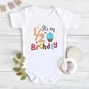 Rompers Its My 1/2 Birthday Cake Printing Baby Rompers Birthday Party Clothes Toddler Jumpsuits Infant Boys Girls Short Sleeve Bodysuit d240425