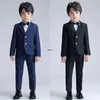 Anzüge Kinder Jacke Weste Hosen Bowtie Hochzeitskleid Frühling Sommer Jungen formelle Fotografie Anzug Teenager Anzug Kinder Abschlusskostüm