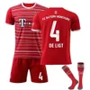 Testeira masculina de camisas de futebol 2223 Bayer R Home Jersey Tamanho 17 Mane 4 Dricht Adult Football Conjunto