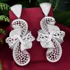 Kolczyki Dangle Godki Maxi African Bowknots for Women Wedding Party Cubic Zircon Dubai Bridal Earring Boucle D'Oreille 2024