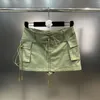 Юбки absgd 2024 летний ремень тканый боковой карман с утечками брюки чистая ветряная одежда