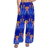 Damesbroeken NAUTISCHE JELLIES Print Blue Jellyfish Trendy brede vrouwelijke oversized esthetische aangepaste rechte broek
