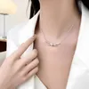 Luxury Tiifeniy Designer Pendant Necklaces High version knot necklace for women S925 sterling silver knotted bow pendant with highquality 18K gold plated lock bone