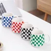 Tazze a scacchiera tazza irregolare semplice coppia di ceramica coppia acqua creativa personalità latte caffè