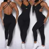 Kvinnors jumpsuits Rompers Gym Fitness övergripande kvinnors sportkläder Push Up Sportswear 2024 Sports Suit Womens Sportwear Black New Y240425