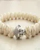 SN0246 Gold Silver Buddha Bracelet 8mm Howlite armband voor mannen Boeddha sieraden Stretcharmband voor HER7429908