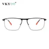 Vicky übergroße Herren Business Prescription Brillen Pochromic Reading Brillen Männer Myopia Metallrahmen grau optische Glasse 240415