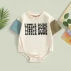 Rompers Girls da neonato per bambini Rompers Vestiti Lettera patchwork Stampa a manica corta Scolle di tute da scollo sciolte salti per tute in tutela D240425