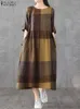Vestidos sexy urbanos zanzea feminino vestidos de linho de algodão vintage ma xar