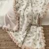 Blankets Swaddling Warm Winter Baby Blanket Pompom Blush Sprigs and Blooms Minky Blanket Floral Baby Blanket Quilt Bedding Cover 90*130cm