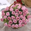Декоративные цветы 10 головы гладкие, чтобы прикоснуться к симуляции розово -цветочные пографии для реквизита для вечеринок